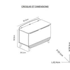 Coffre à jouets en bois bicolore LOUISON - CO2013