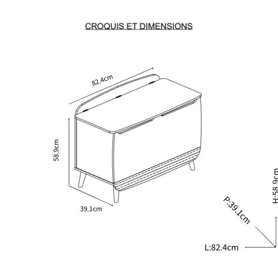 Coffre à jouets en bois bicolore LOUISON - CO2013