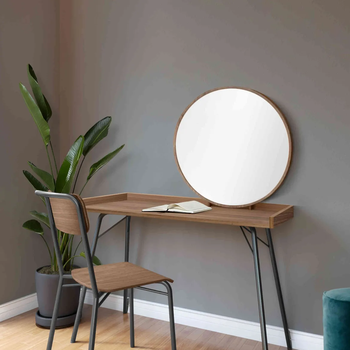 Coiffeuse avec miroir en bois - CF0061