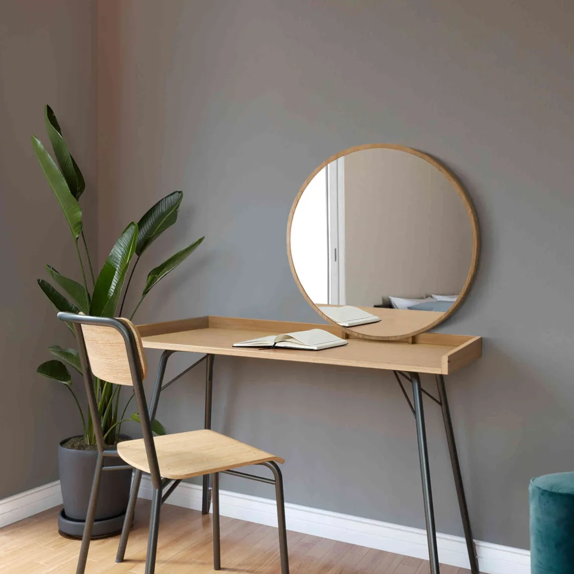 Coiffeuse avec miroir en bois - CF0061