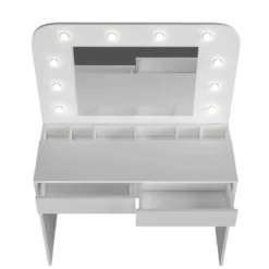 Coiffeuse enfant en bois avec miroir et LED - CF9076