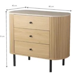 Commode bois à tiroirs effet travertin