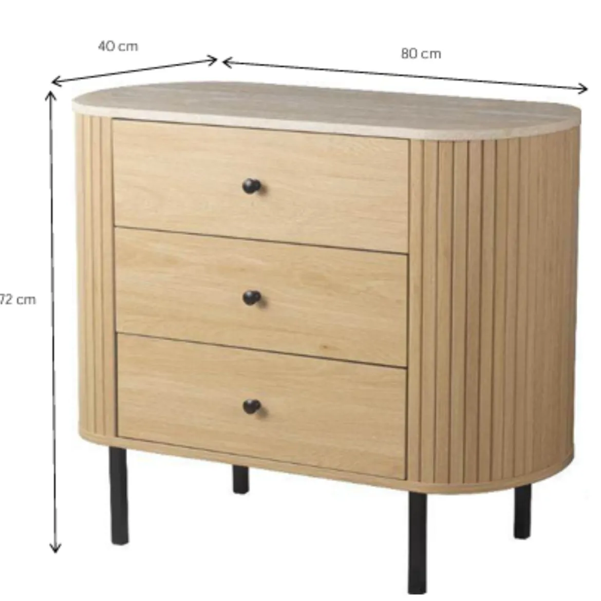 Commode bois à tiroirs effet travertin