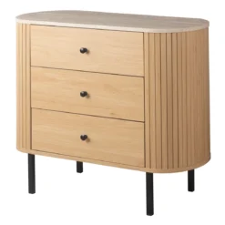 Commode bois à tiroirs effet travertin