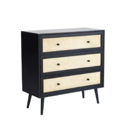 Commode cannage avec 3 tiroirs ANNA