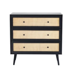 Commode cannage avec 3 tiroirs ANNA