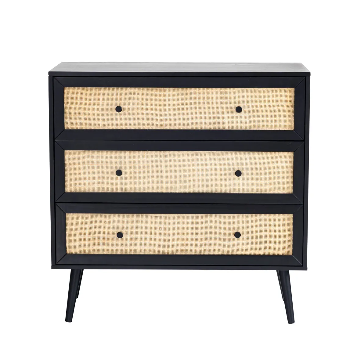 Commode cannage avec 3 tiroirs ANNA