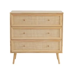 Commode cannage avec 3 tiroirs ANNA