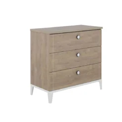 Commode enfant 3 tiroirs en bois imitation chêne blond - CO5043-1