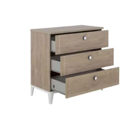 Commode enfant 3 tiroirs en bois imitation chêne blond - CO5043-1