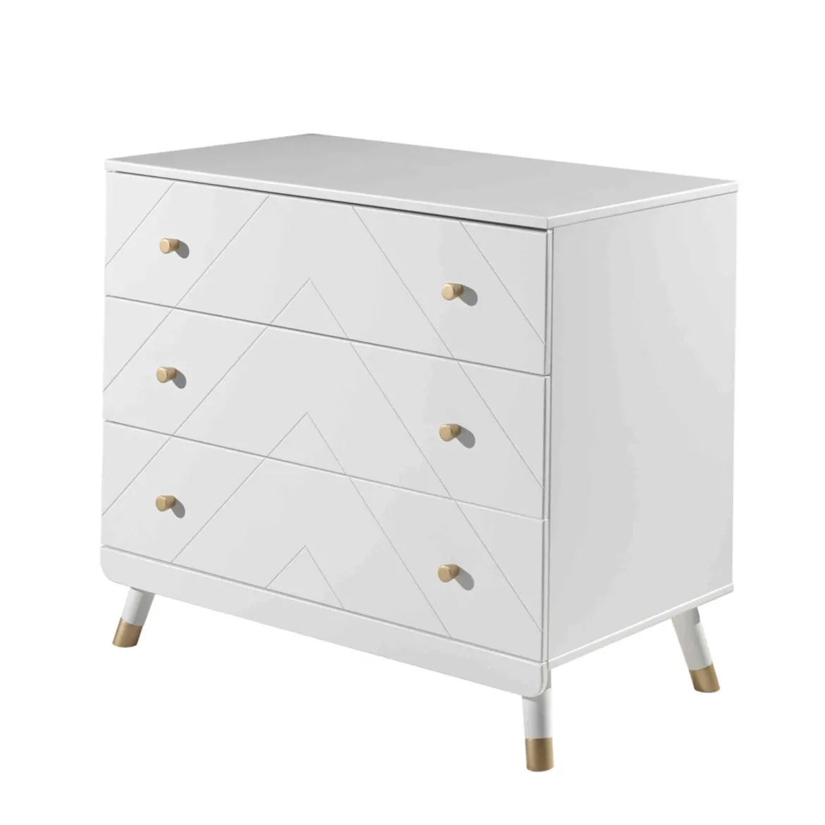 Commode enfant 3 tiroirs en bois blanc - CO2035