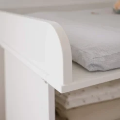 Commode à langer bébé 2 tiroirs 2 niches ouvertes en bois blanc - CO7084