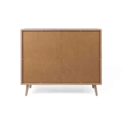Commode 1 niche 2 portes en imprimé cannage - CO7073-1