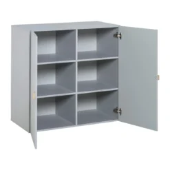 Commode 2 portes en bois gris - CO17037
