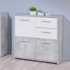 Commode 3 portes 2 tiroirs en bois - CO12053-1