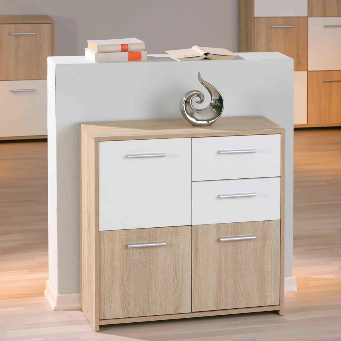Commode 3 portes 2 tiroirs en bois - CO12053-1