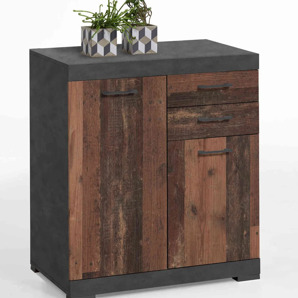 Commode 2 portes 2 tiroirs en bois - CO13003
