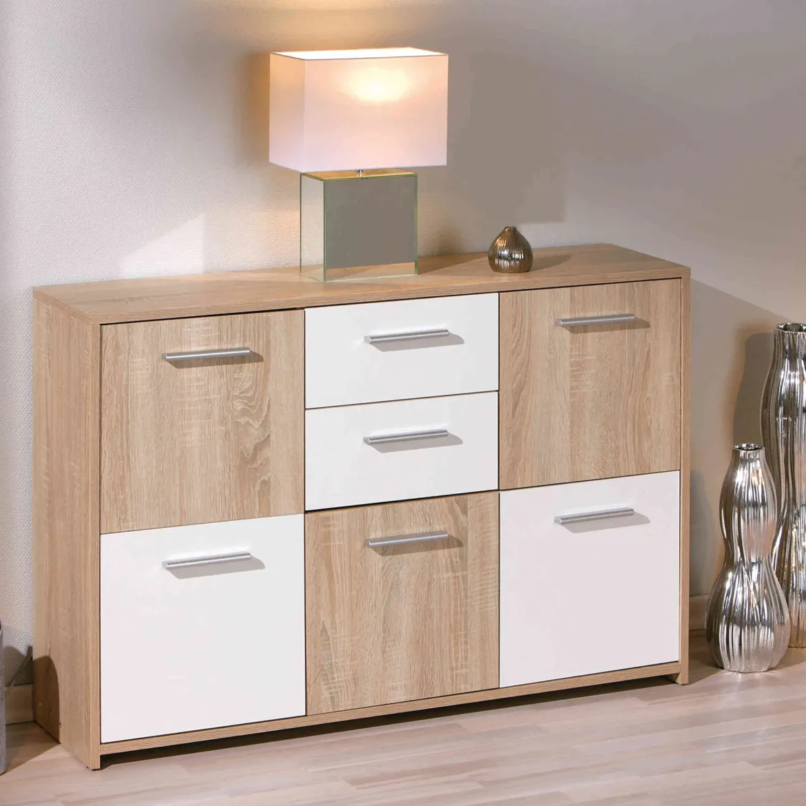 Commode 4 portes 2 tiroirs en bois - CO12053-3