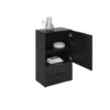Commode 1 porte 2 tiroirs en bois noir satiné - CO13034-3