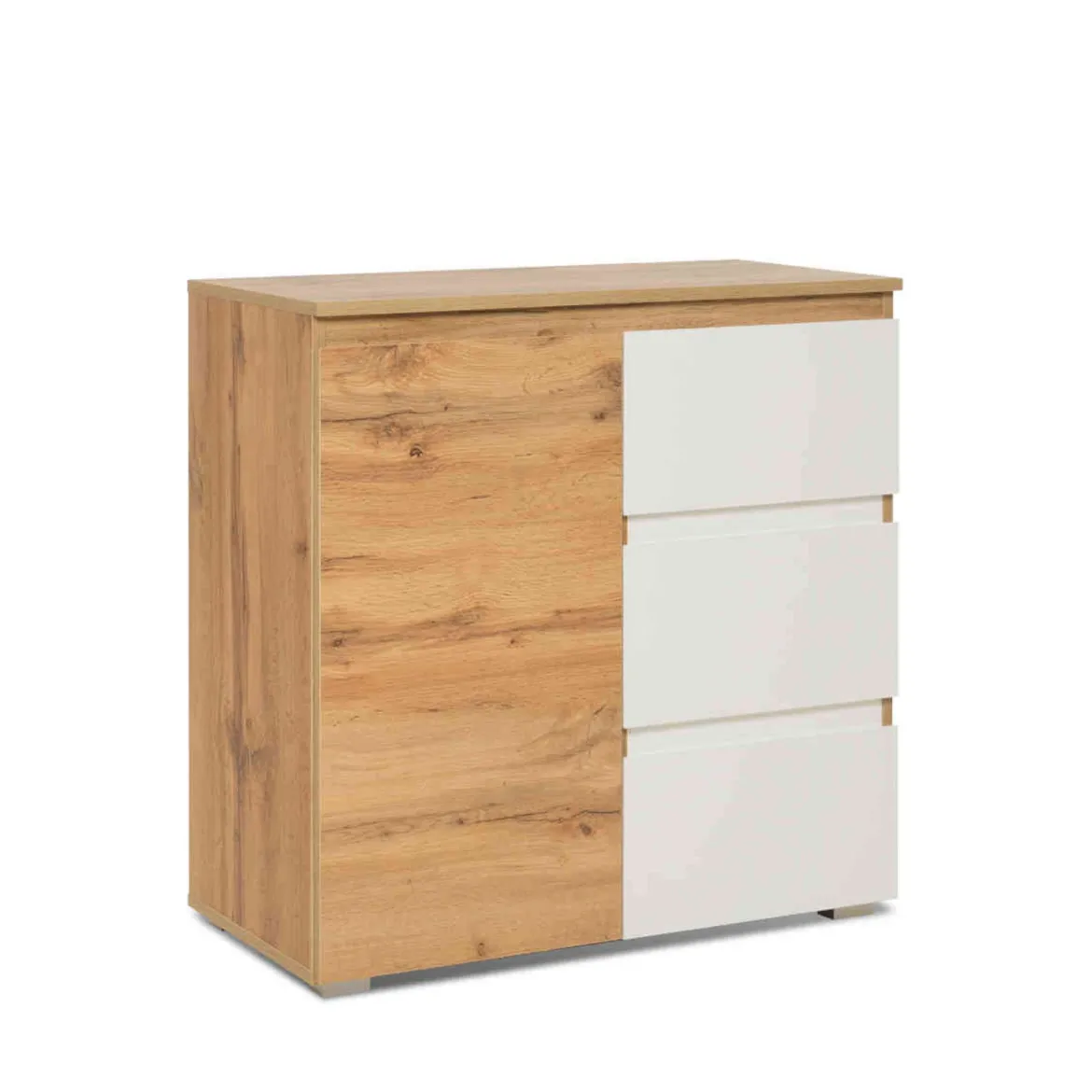 Commode 1 porte 3 tiroirs en bois - CO7020