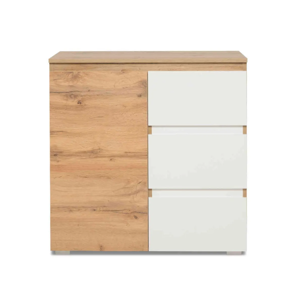 Commode 1 porte 3 tiroirs en bois - CO7020