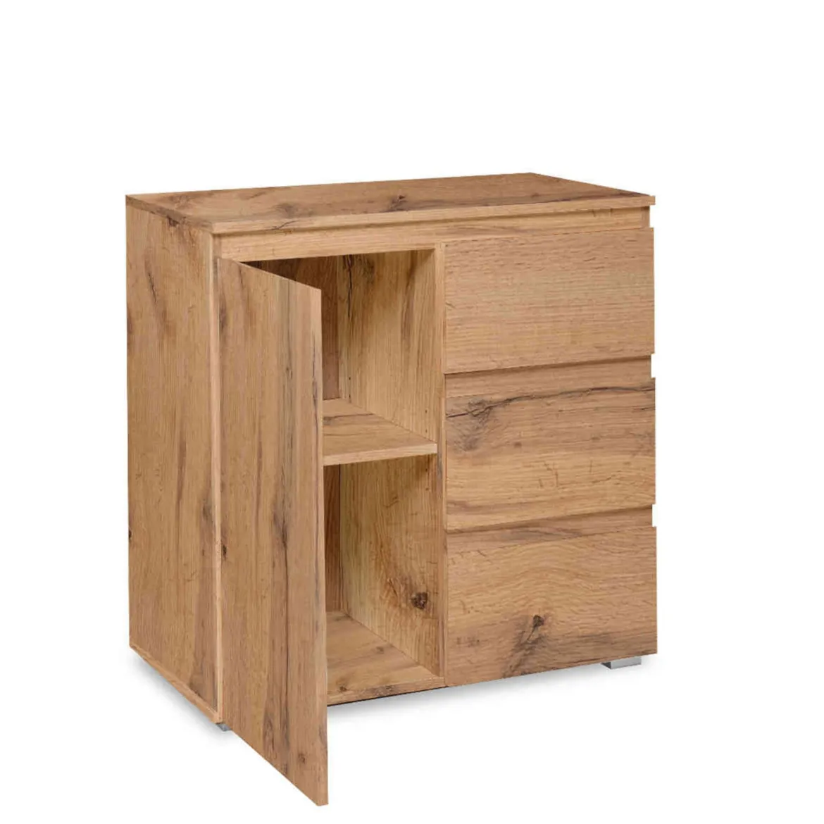 Commode 1 porte 3 tiroirs en bois - CO7020