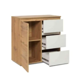 Commode 1 porte 3 tiroirs en bois - CO7020
