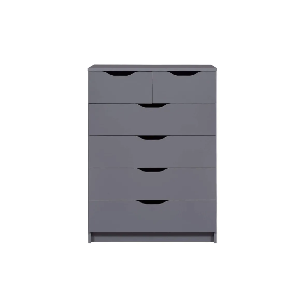 Commode 6 rangements en bois gris anthracite - CO12098