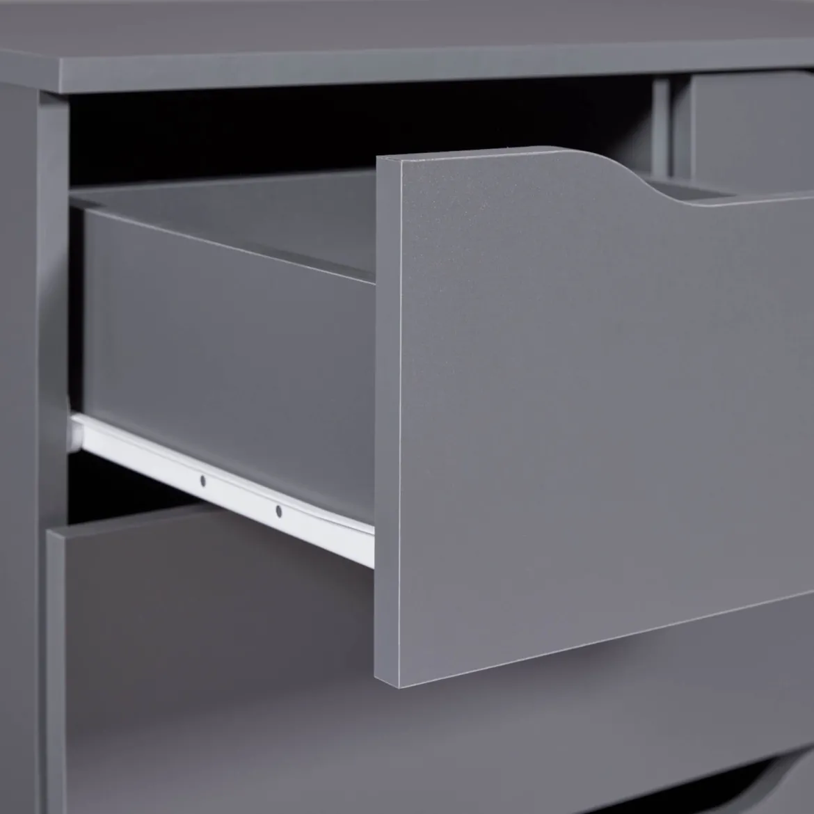 Commode 6 rangements en bois gris anthracite - CO12098