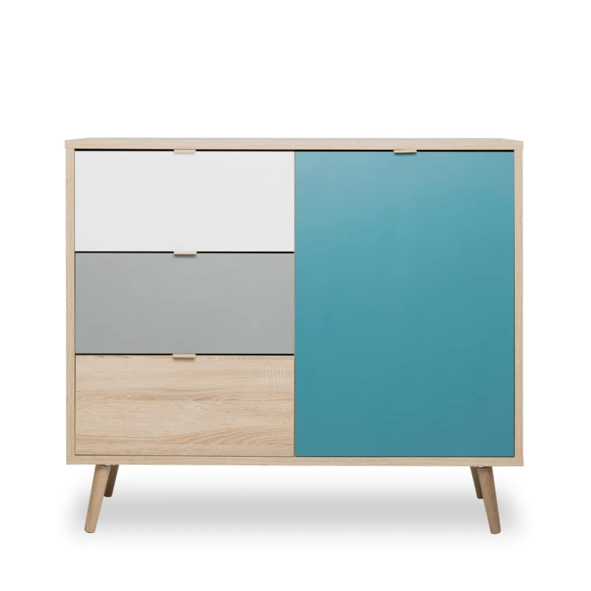 Commode scandinave 3 tiroirs 1 porte multicolore CO7001
