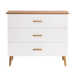 Commode SMOOTHCLOUD en bois naturel et blanc