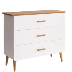 Commode SMOOTHCLOUD en bois naturel et blanc