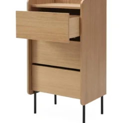Commode 3 tiroirs avec pieds en métal noir - CO0081