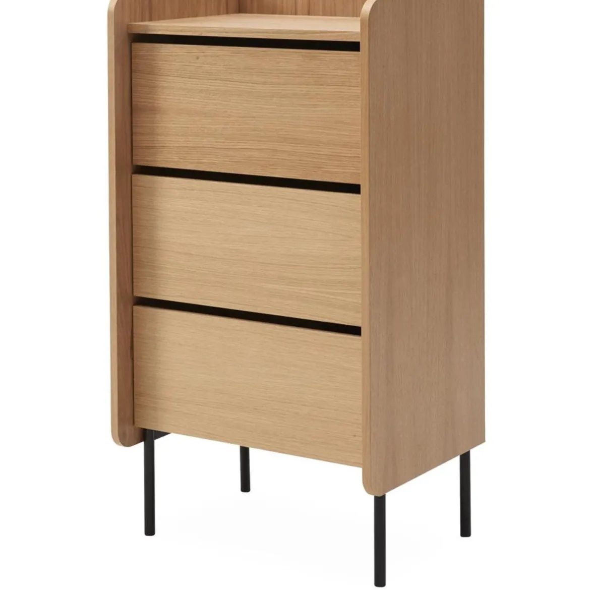 Commode 3 tiroirs avec pieds en métal noir - CO0081