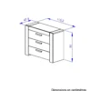 Commode 3 tiroirs avec poignées en métal - CO5074