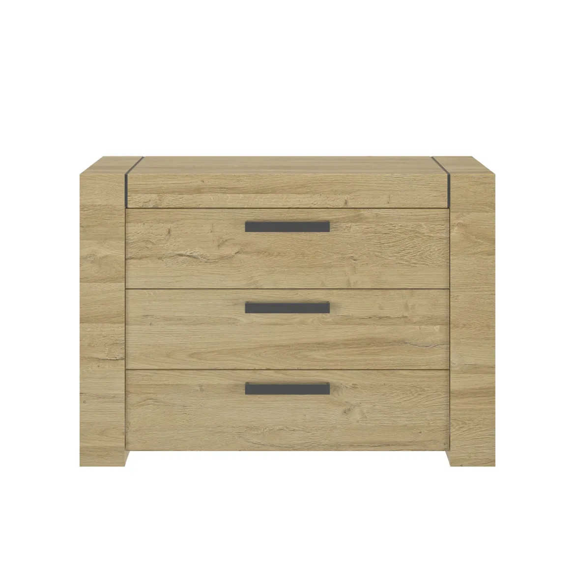 Commode 3 tiroirs avec poignées en métal - CO5074