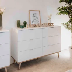 Commode 6 tiroirs blanc - CO7781-2