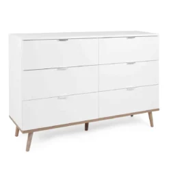 Commode 6 tiroirs blanc - CO7781-2