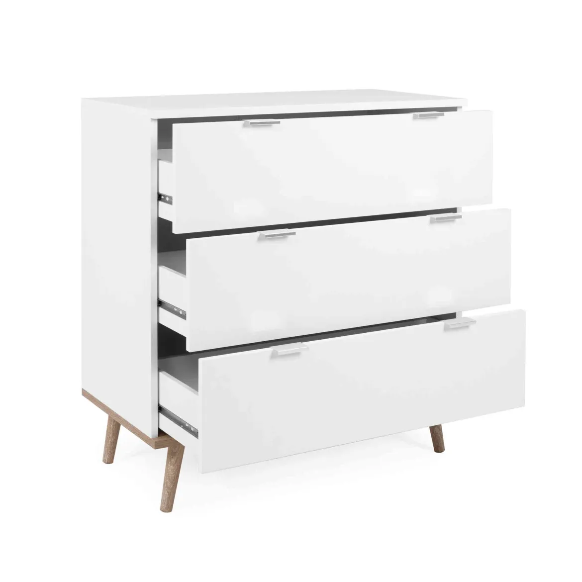 Commode 3 tiroirs blanc - CO7781-1