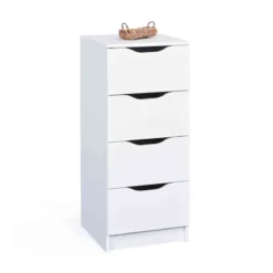 Commode 4 tiroirs en bois blanc - CO12052-3