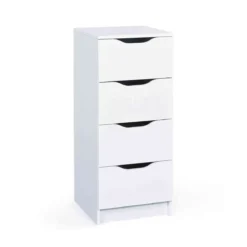 Commode 4 tiroirs en bois blanc - CO12052-3