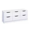 Commode 6 tiroirs en bois blanc - CO12052-4