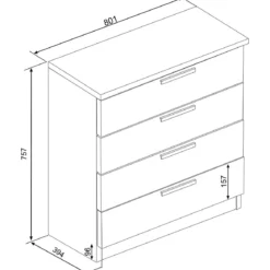 Commode 4 tiroirs en bois - CO9004