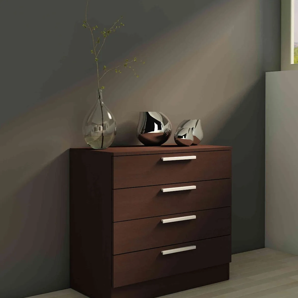 Commode 4 tiroirs en bois - CO9004