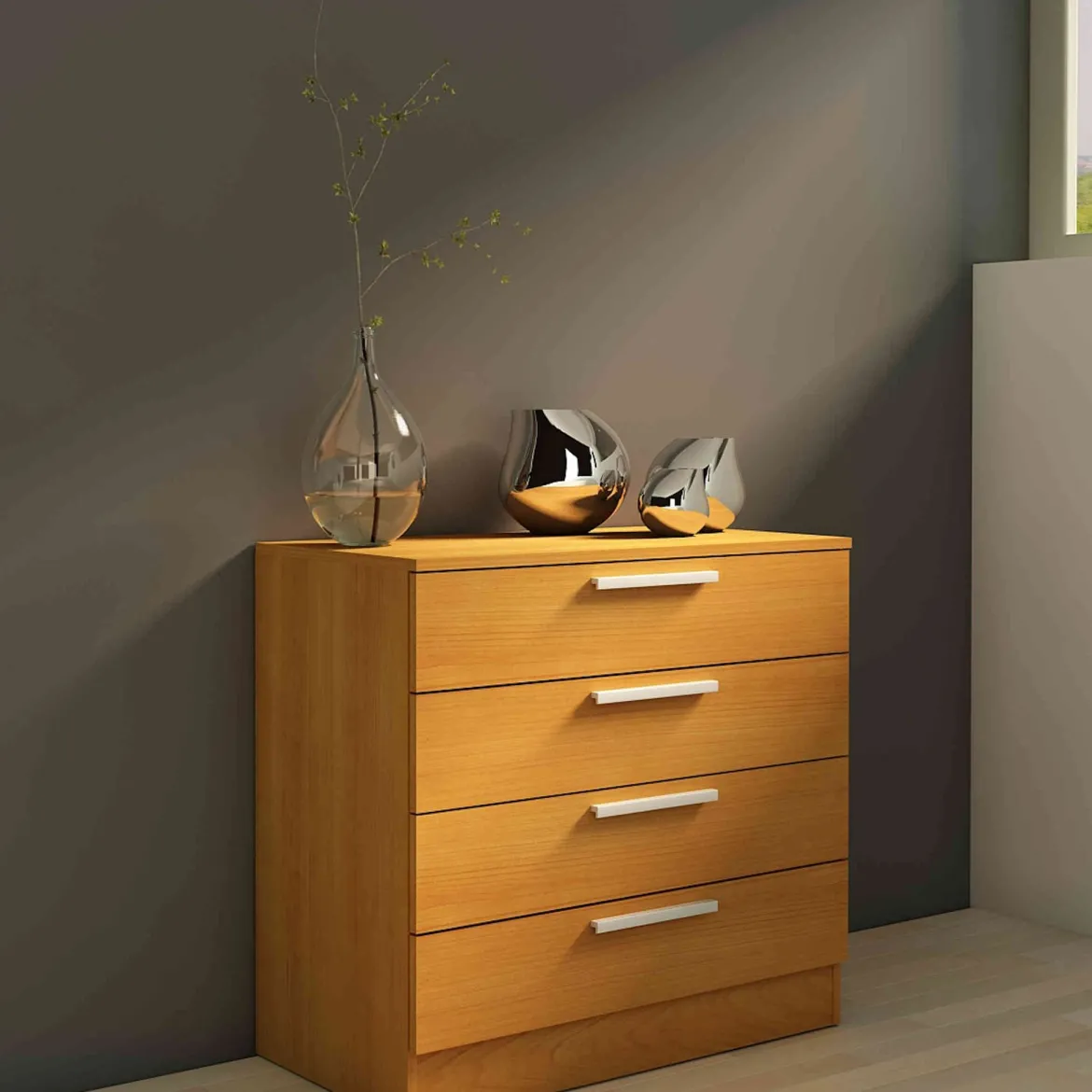 Commode 4 tiroirs en bois - CO9004