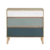 Commode 3 tiroirs en bois imitation chêne clair - CO5046