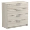 Commode 4 tiroirs en bois imitation chêne shannon - CO180