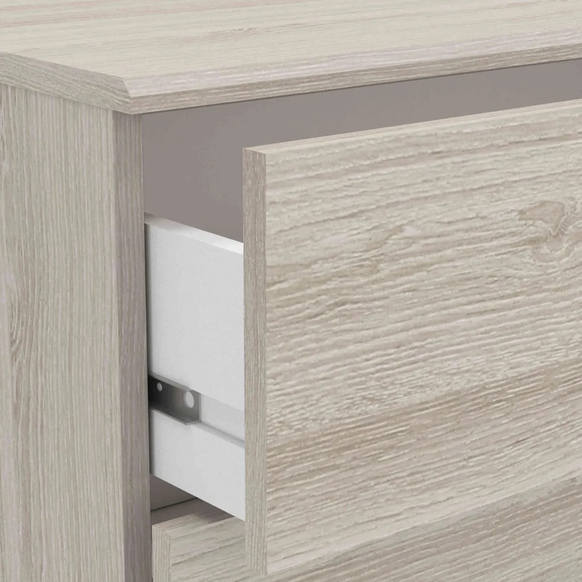 Commode 4 tiroirs en bois imitation chêne shannon - CO180