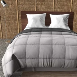 Couette bicolore gris et anthracite mi-saison 350g