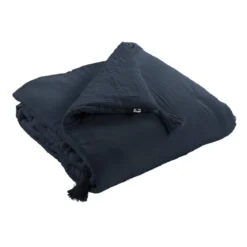 Couvre-lit double gaze de coton marine